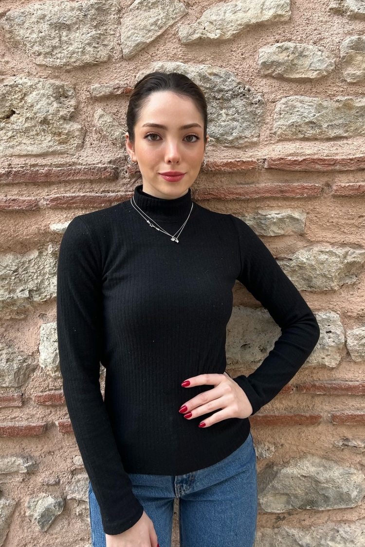 Half Turtleneck Ribbed Sweater - Brand: la & vetta - Women & Kids, Baby Clothes Wholesale - TheBS Women
