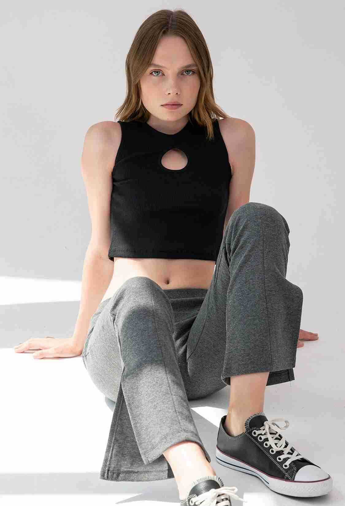 Corded Crop Knitted Blouse With Collar Detail - Brand: la & vetta - Women & Kids, Baby Clothes Wholesale - TheBS Women