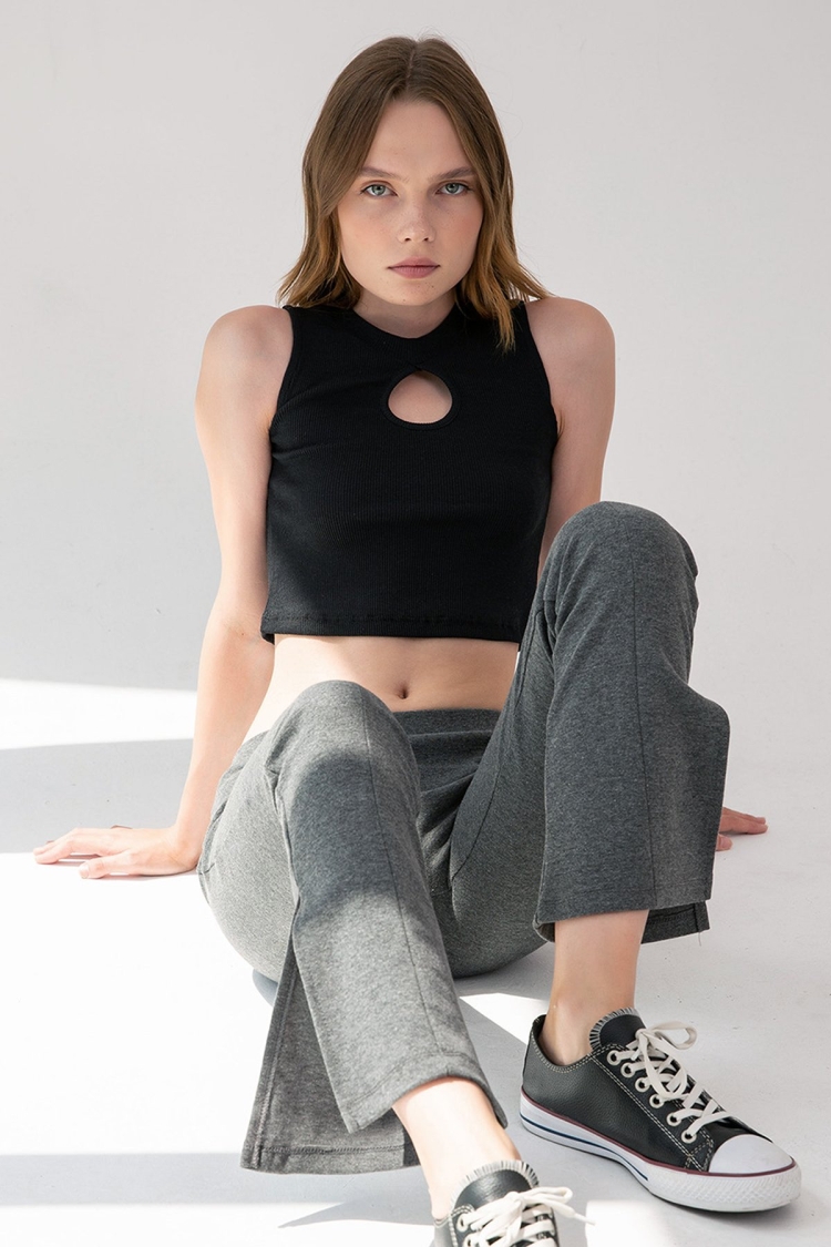 Corded Crop Knitted Blouse With Collar Detail - Brand: la & vetta - Women & Kids, Baby Clothes Wholesale - TheBS Women