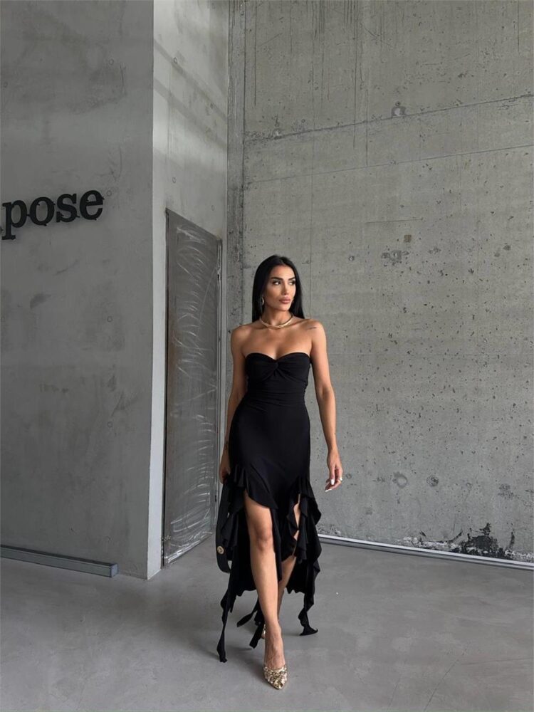 Slit Strapless Sandy Dress - Producer: Ello - Wholesale Women Clothes - TheBS Women