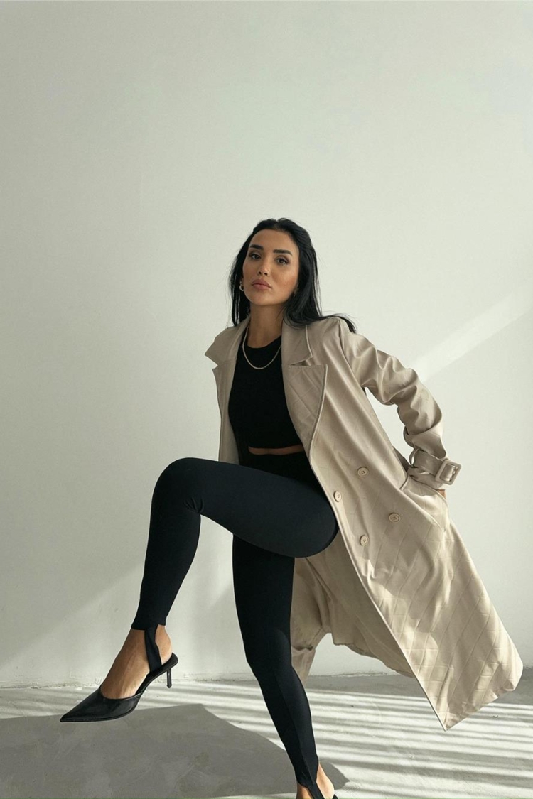 Quilted Leather Trench Coat - Producer: Ello - Wholesale Women Clothes - TheBS Women