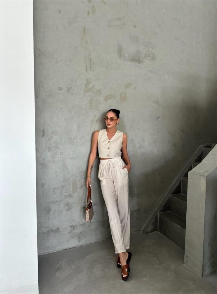 Elastic Waist Modal Fabric Trousers - Producer: Ello - Wholesale Women Clothes - TheBS Women