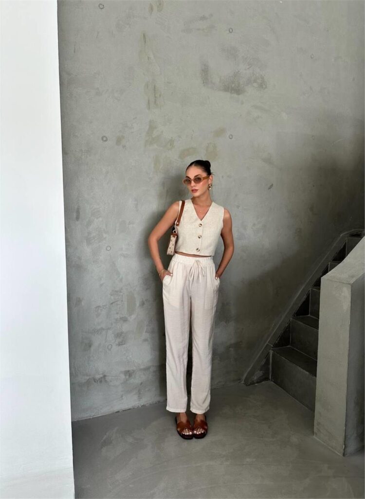 Elastic Waist Modal Fabric Trousers - Producer: Ello - Wholesale Women Clothes - TheBS Women