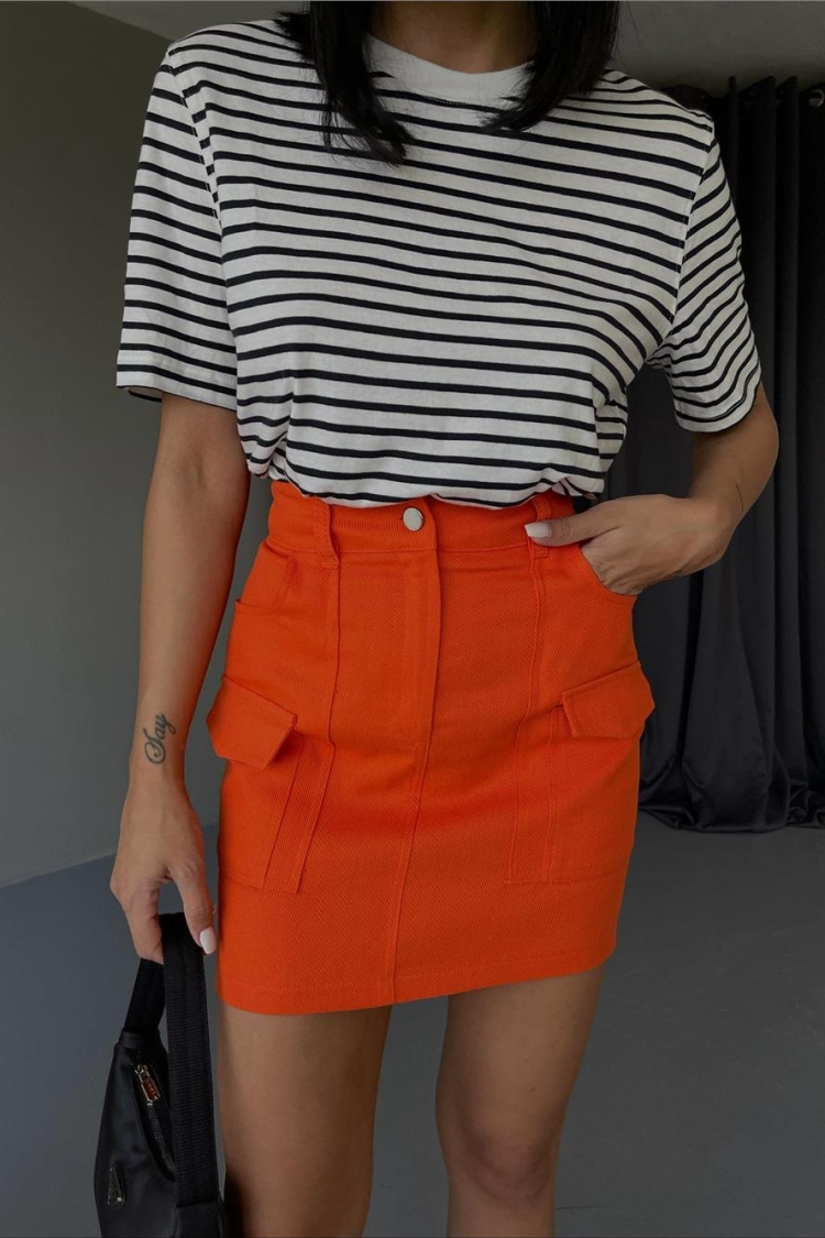 Pocket Detail Gabardine Short Skirt - Producer: Ello - Wholesale Women Clothes - TheBS Women