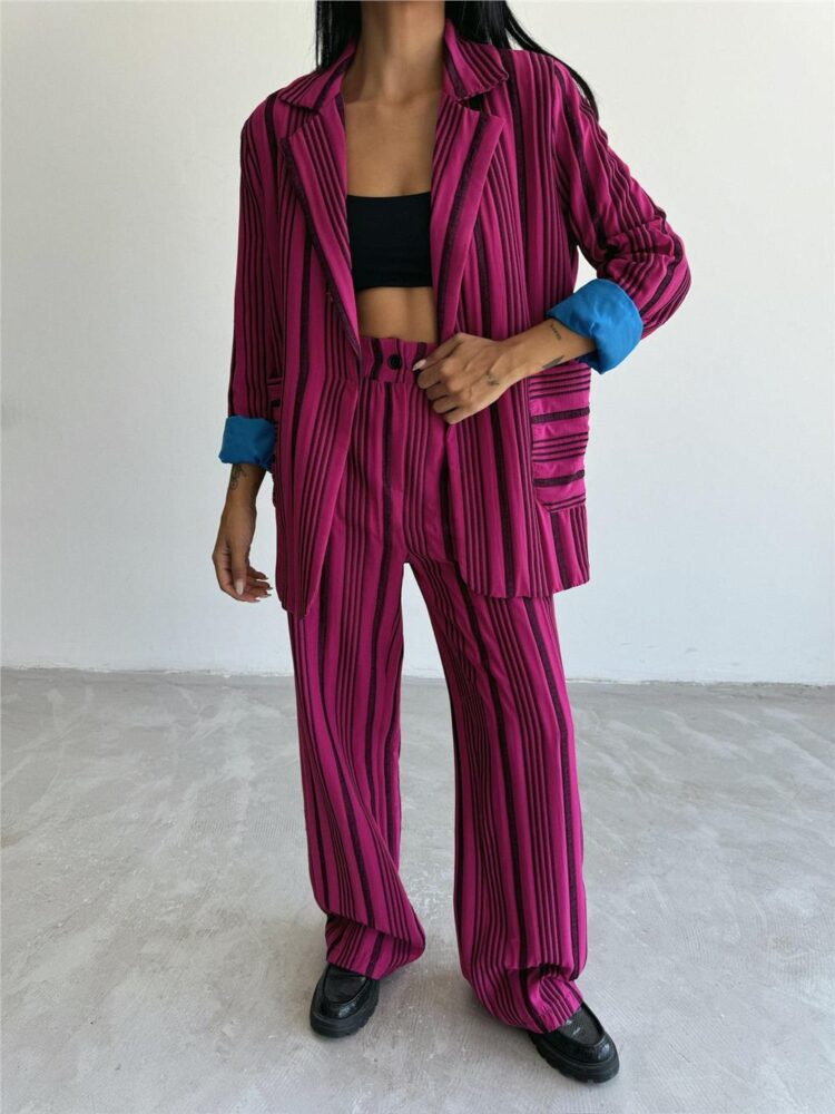 Striped Jacket Trouser Suit - Producer: Ello - Wholesale Women Clothes - TheBS Women