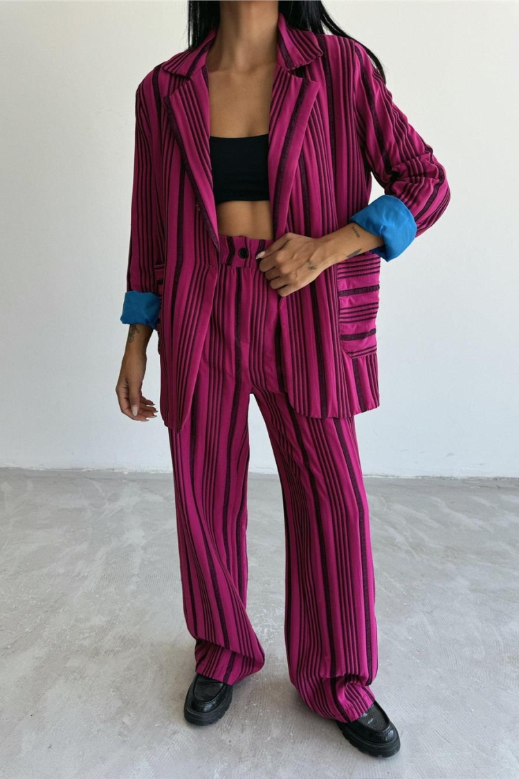Striped Jacket Trouser Suit - Producer: Ello - Wholesale Women Clothes - TheBS Women
