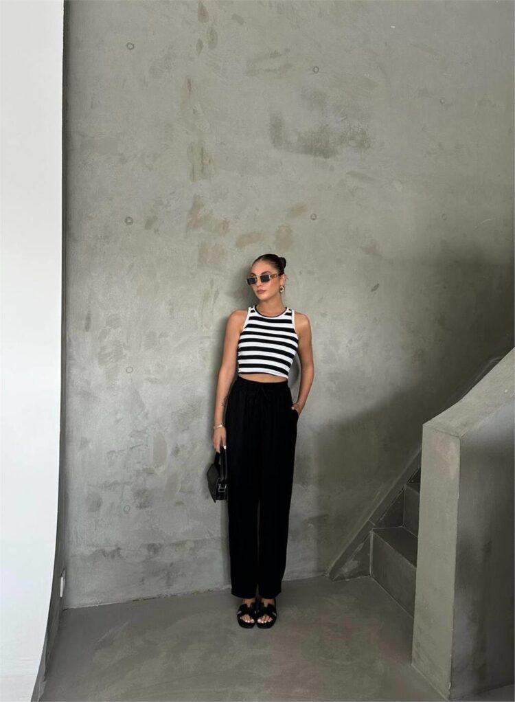 Elastic Waist Modal Fabric Trousers - Producer: Ello - Wholesale Women Clothes - TheBS Women