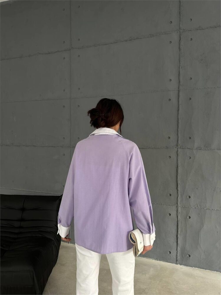 Poplin Shirt With Cuff And Collar Detail - Producer: Ello - Wholesale Women Clothes - TheBS Women