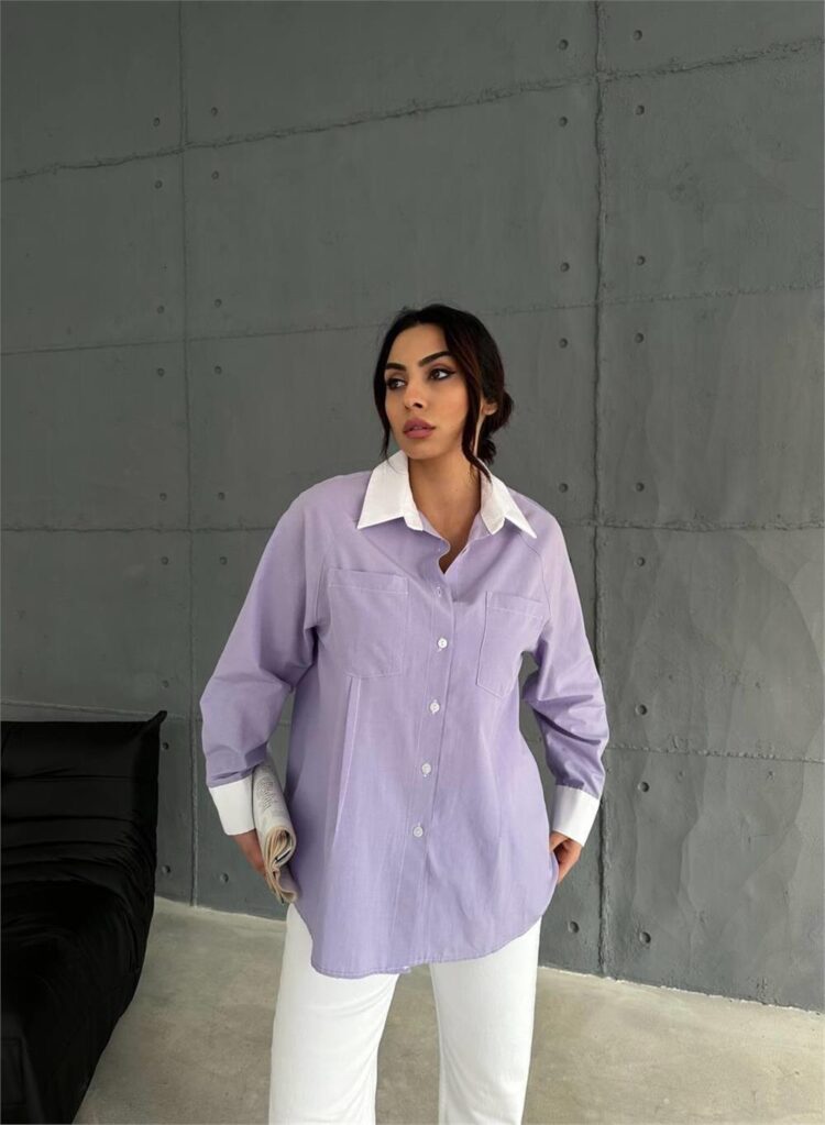 Poplin Shirt With Cuff And Collar Detail - Producer: Ello - Wholesale Women Clothes - TheBS Women