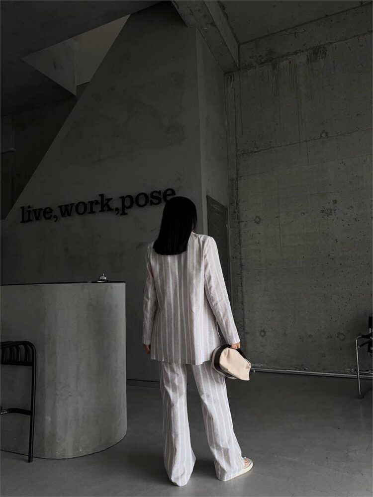 Striped Linen Jacket - Producer: Ello - Wholesale Women Clothes - TheBS Women
