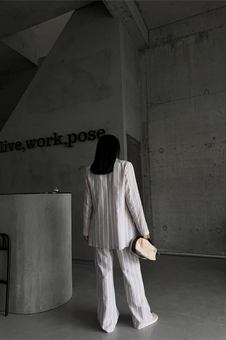 Striped Linen Jacket - Producer: Ello - Wholesale Women Clothes - TheBS Women