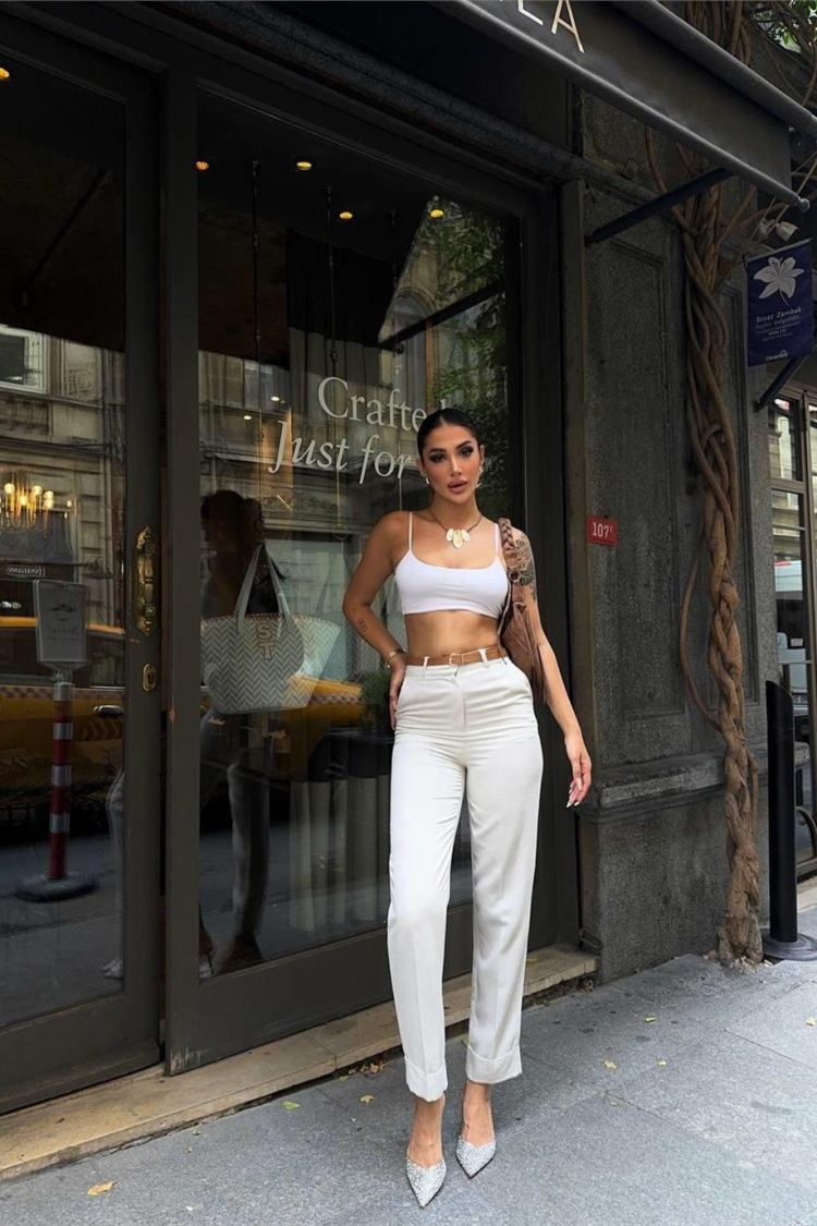 Double Leg Belted Trousers - Producer: Ello - Wholesale Women Clothes - TheBS Women