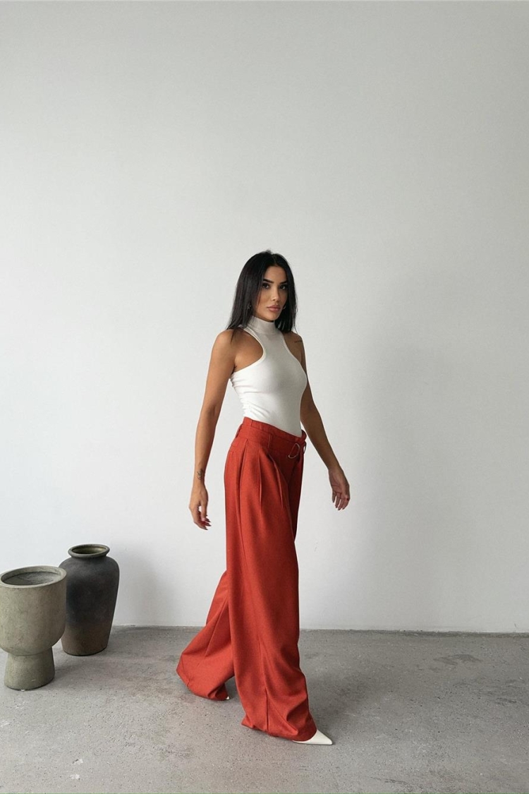 Palazzo Trousers With Ring Belt Tile - Producer: Ello - Wholesale Women Clothes - TheBS Women