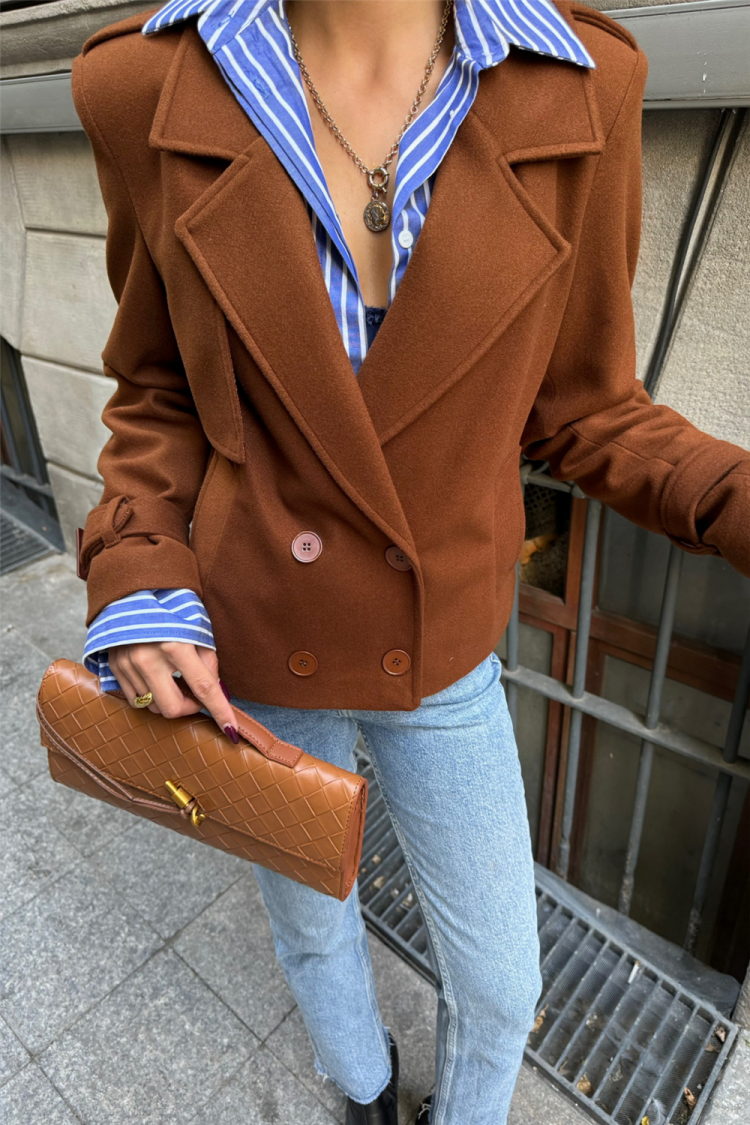 Stamped Button Detail Jacket - Producer: Ello - Wholesale Women Clothes - TheBS Women