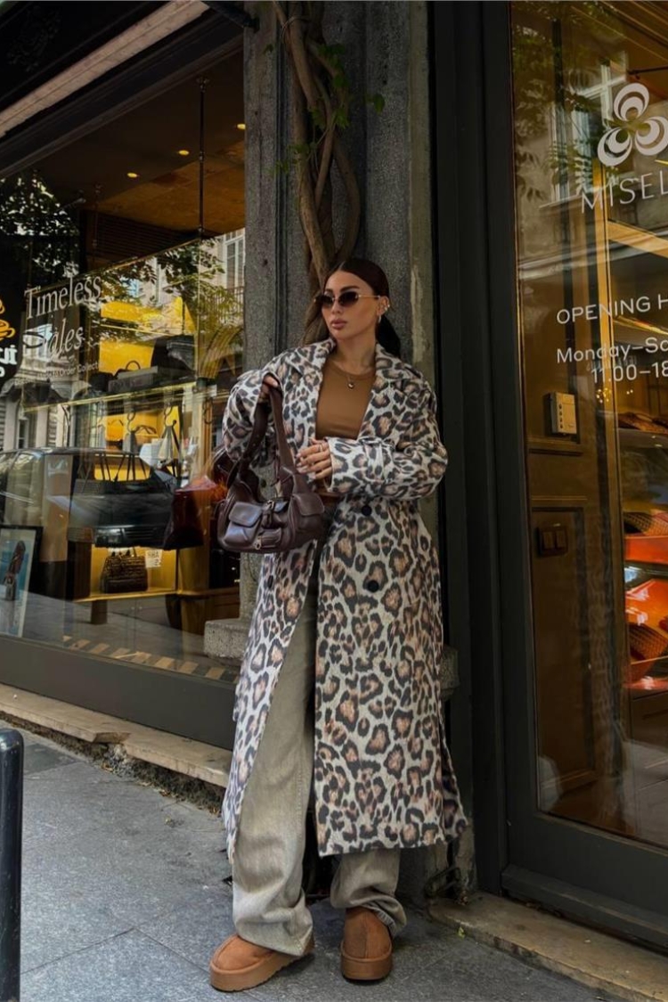 Leopard Coat - Beige - Producer: Ello - Wholesale Women Clothes - TheBS Women