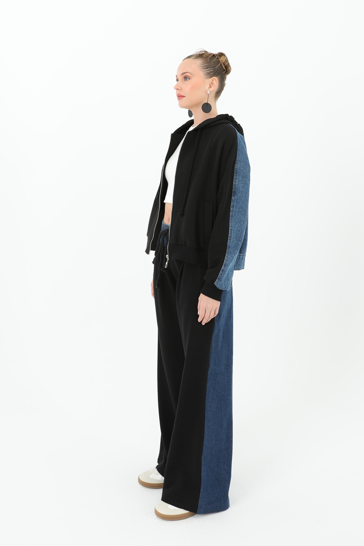 Women's Wide Leg Trousers With Denim Back And Knitwear Front - Producer: SOUL - Wholesale Women Clothes - TheBS Women