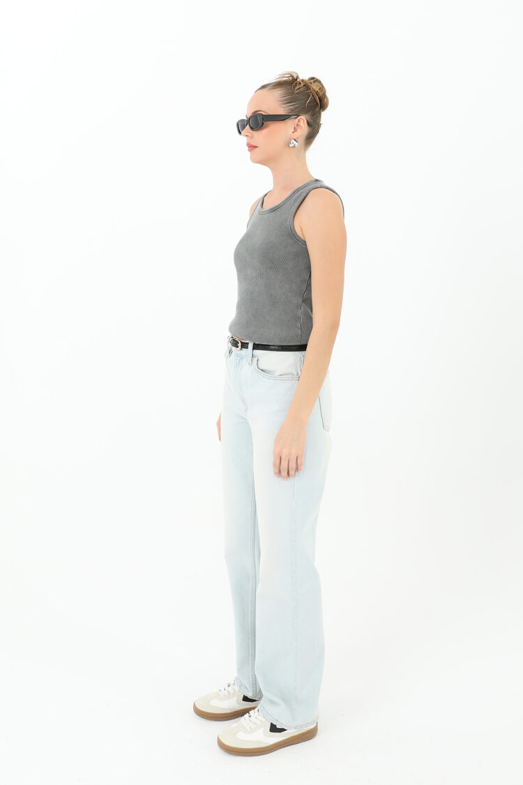 Washed Ribana Blouse - Anthracite - Producer: SOUL - Wholesale Women Clothes - TheBS Women