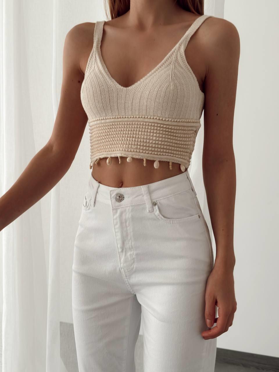 High Waist Regular Cut White Mom Jeans - Producer: LACARINO - Wholesale Women Clothes - TheBS Women