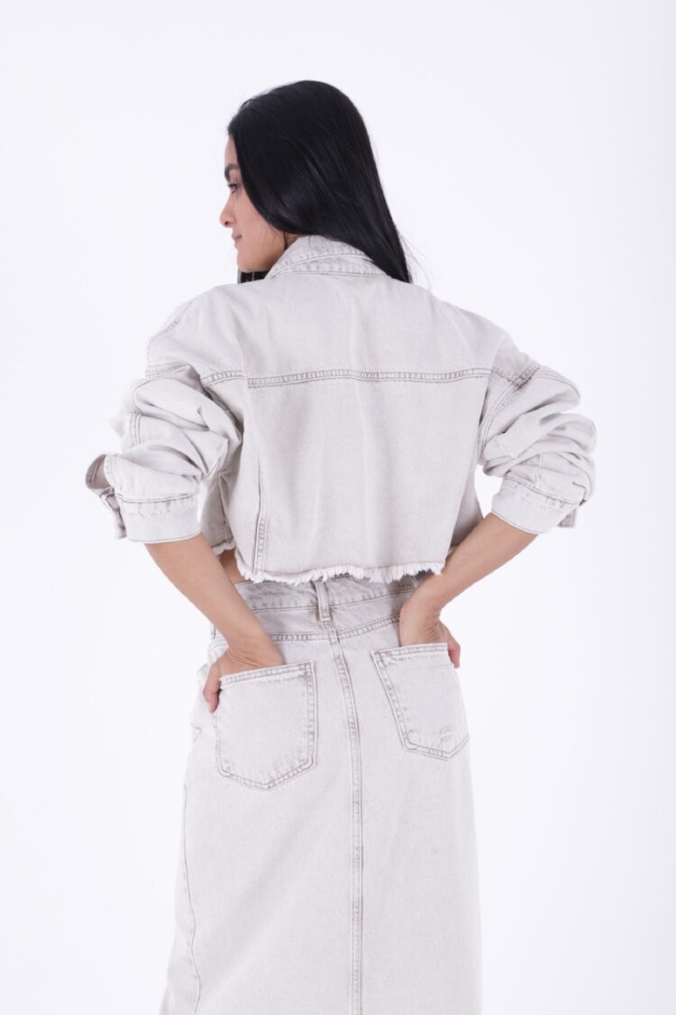 Denim Jacket With Lining Detail - Producer: XLove - Wholesale Women Clothes - TheBS Women