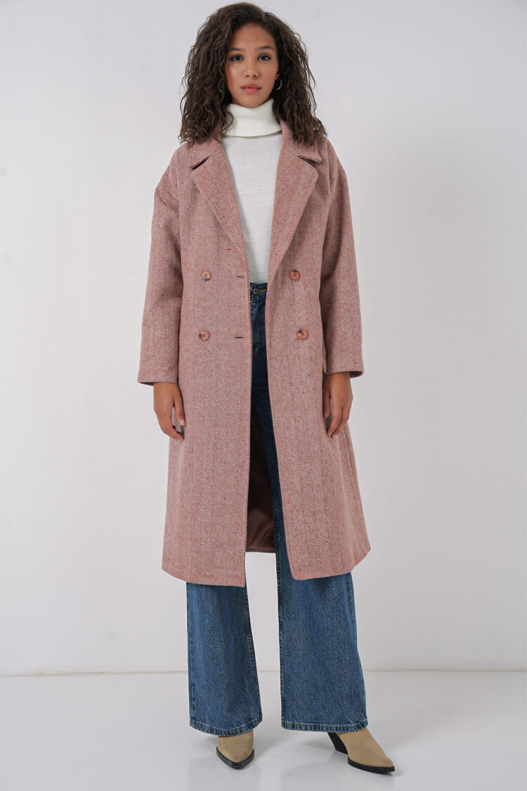 Oversize Wool Long Cashmere Coat - Salmon - Producer: Bigdart - Wholesale Women Clothes - TheBS Women