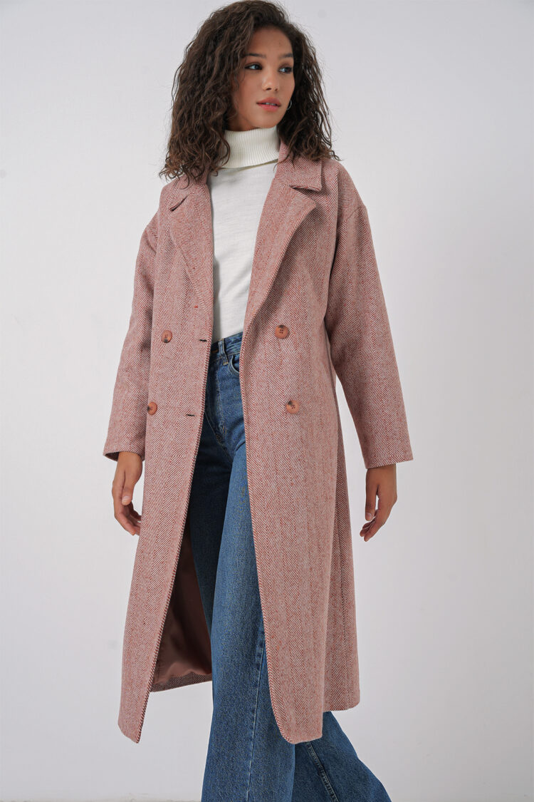 Oversize Wool Long Cashmere Coat - Salmon - Producer: Bigdart - Wholesale Women Clothes - TheBS Women
