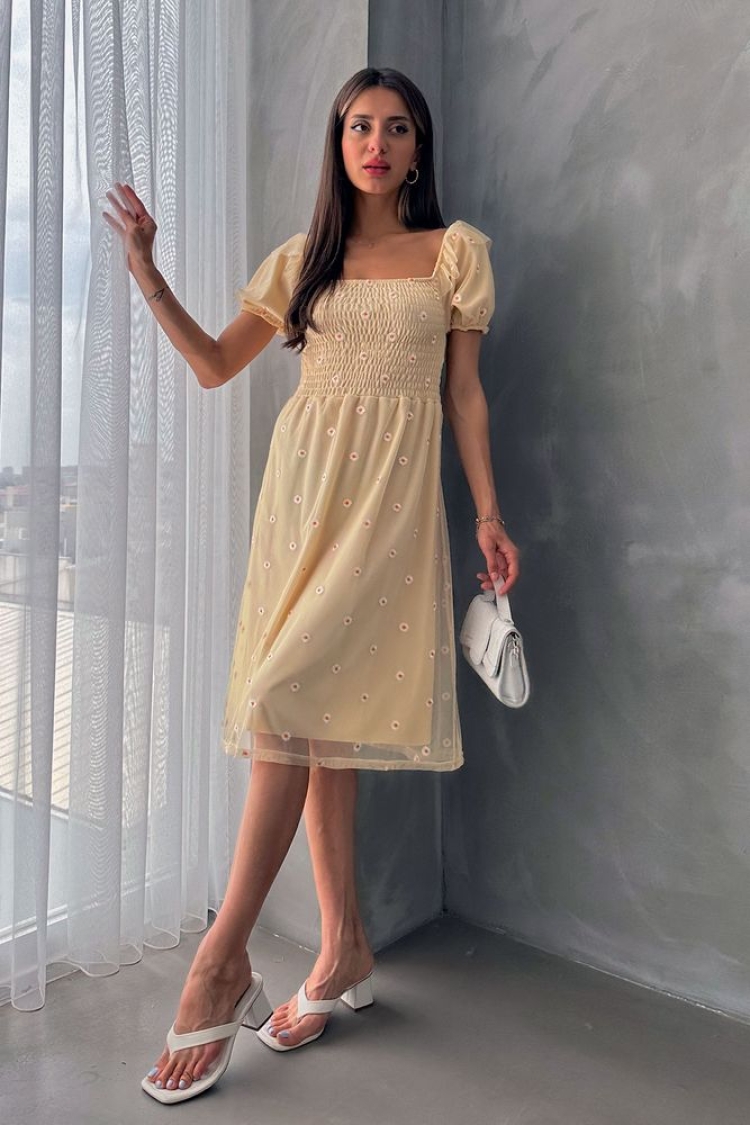 Boat Neck Chest Gimp Dress - Producer: Topshow - Wholesale Women Clothes - TheBS Women