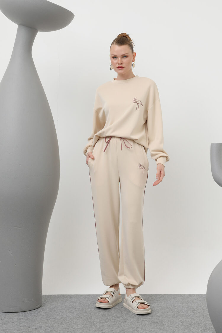 Swan Embroidered Tracksuit Set - Producer: SOUL - Wholesale Women Clothes - TheBS Women