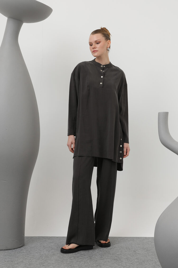 Women's Dominant Collar Patchwork Button Detailed Trousers Suit - Producer: Puane - Wholesale Women Clothes - TheBS Women