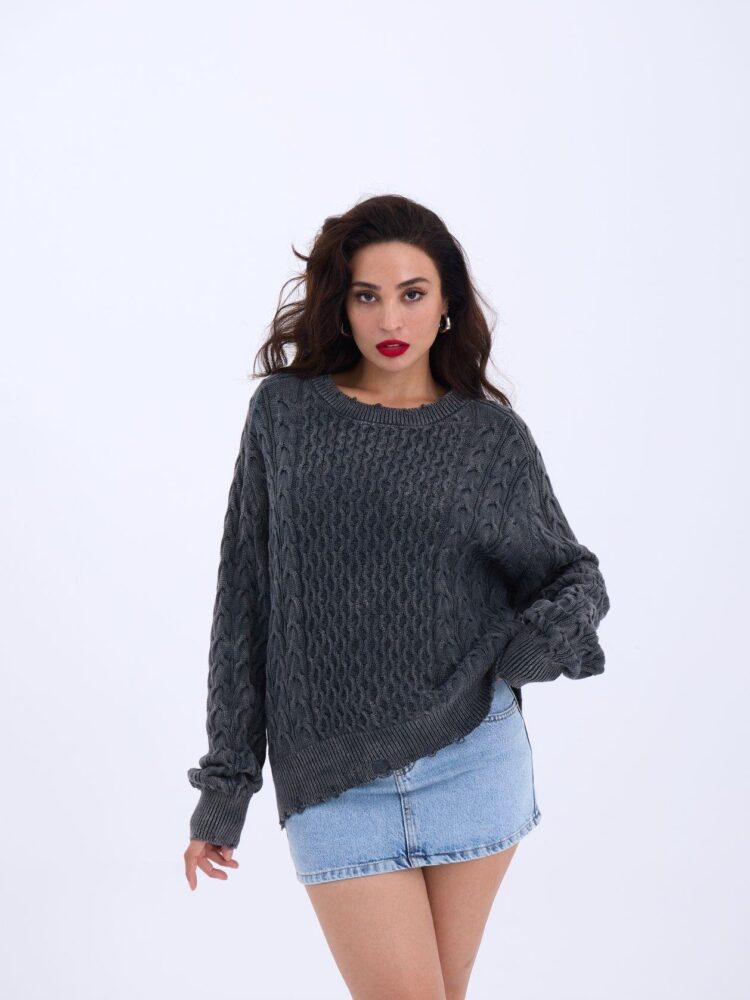 Knitwear Casual Hair Knitted Sweater - Producer: Fame - Wholesale Women Clothes - TheBS Women
