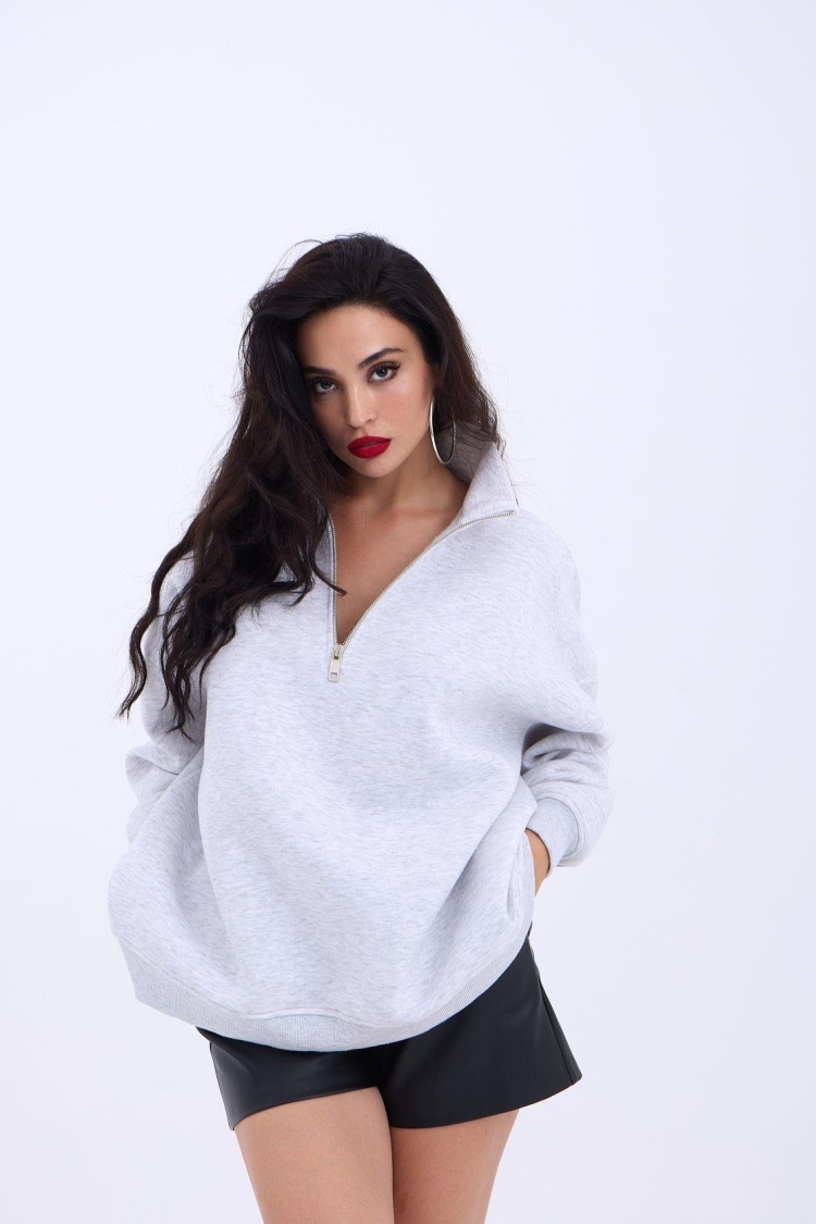Sweat - Snow Melange - Producer: Fame - Wholesale Women Clothes - TheBS Women