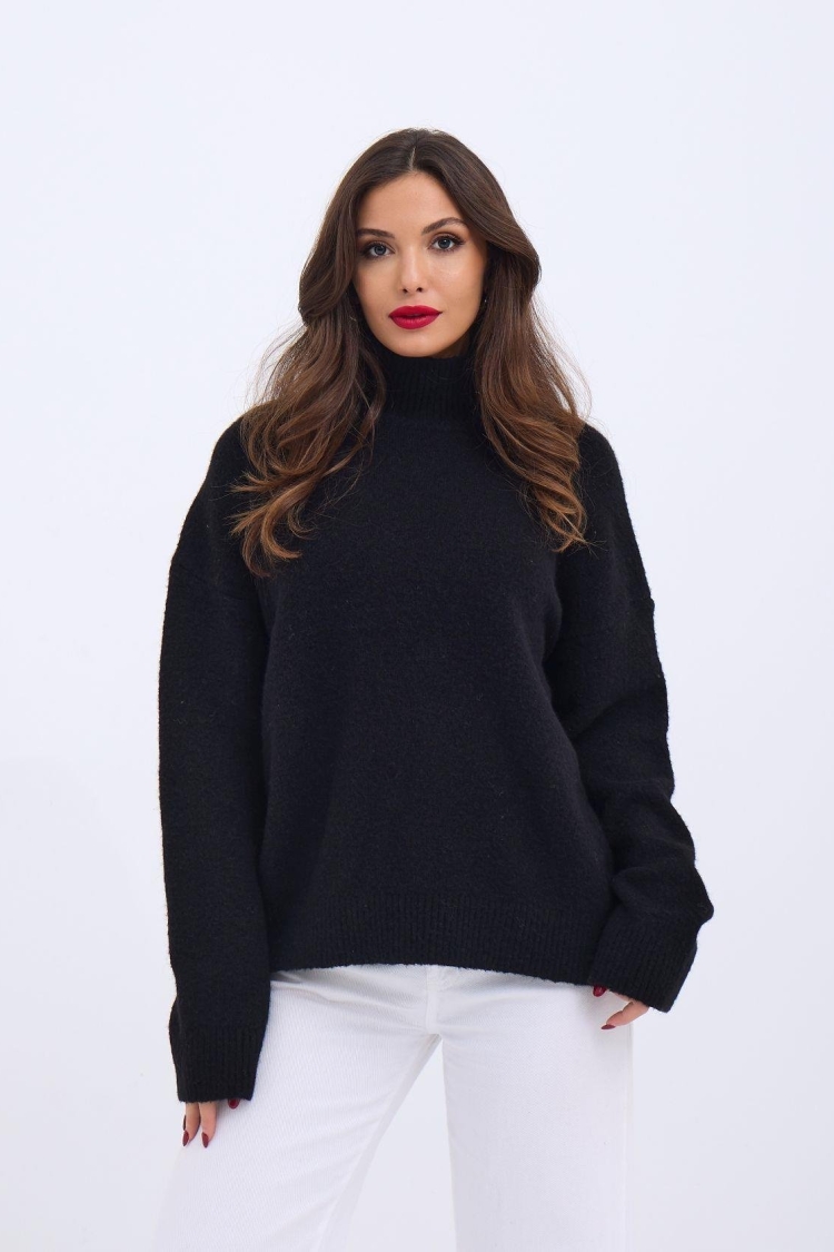 Knitwear Half Turtleneck Casual Sweater - Producer: Fame - Wholesale Women Clothes - TheBS Women