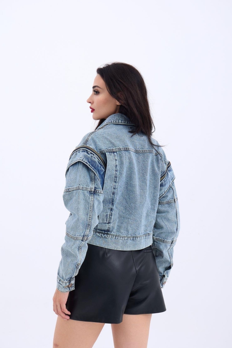 Denim Jacket - Blue - Producer: Fame - Wholesale Women Clothes - TheBS Women