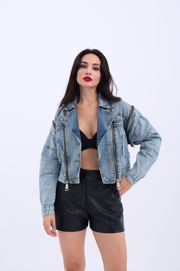 Denim Jacket - Blue - Producer: Fame - Wholesale Women Clothes - TheBS Women