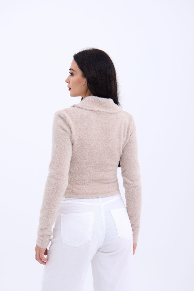 Knitwear Glittery Collar Crop - Producer: Fame - Wholesale Women Clothes - TheBS Women