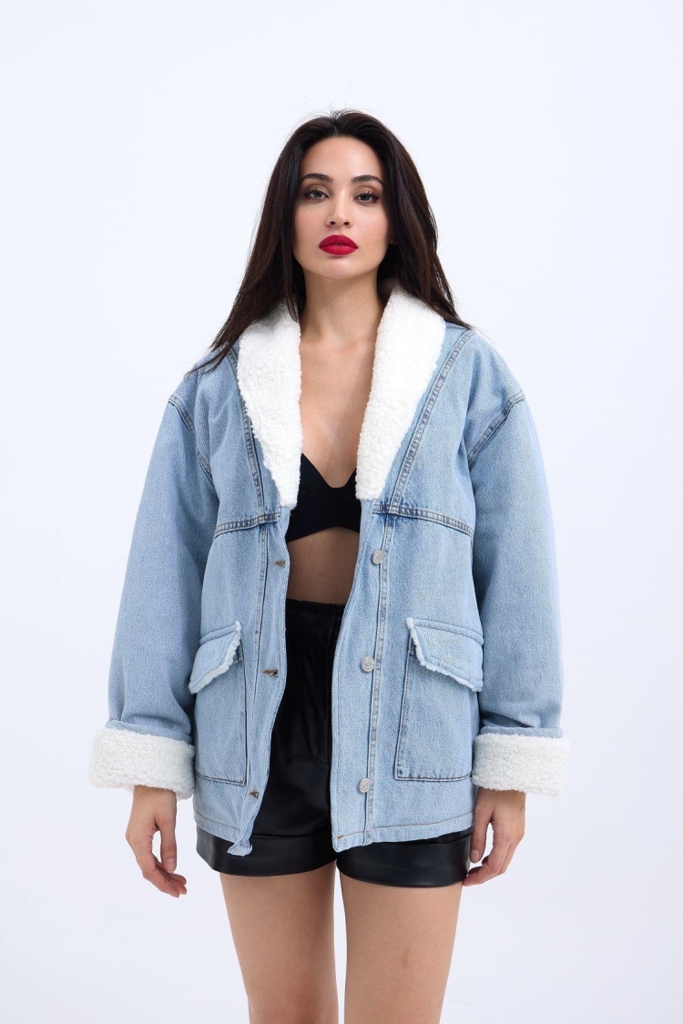 Denim Jacket - Blue - Producer: Fame - Wholesale Women Clothes - TheBS Women