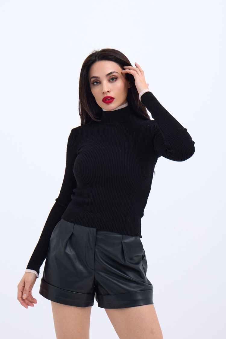 Knitted Fisherman's Ribbed Sweater -- Ecru - Producer: Fame - Wholesale Women Clothes - TheBS Women