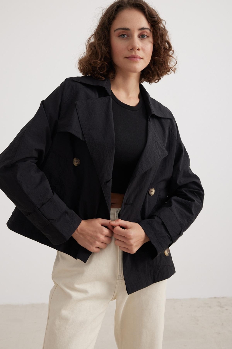 Women's Short Trench Coat - Producer: Levure - Wholesale Women Clothes - TheBS Women