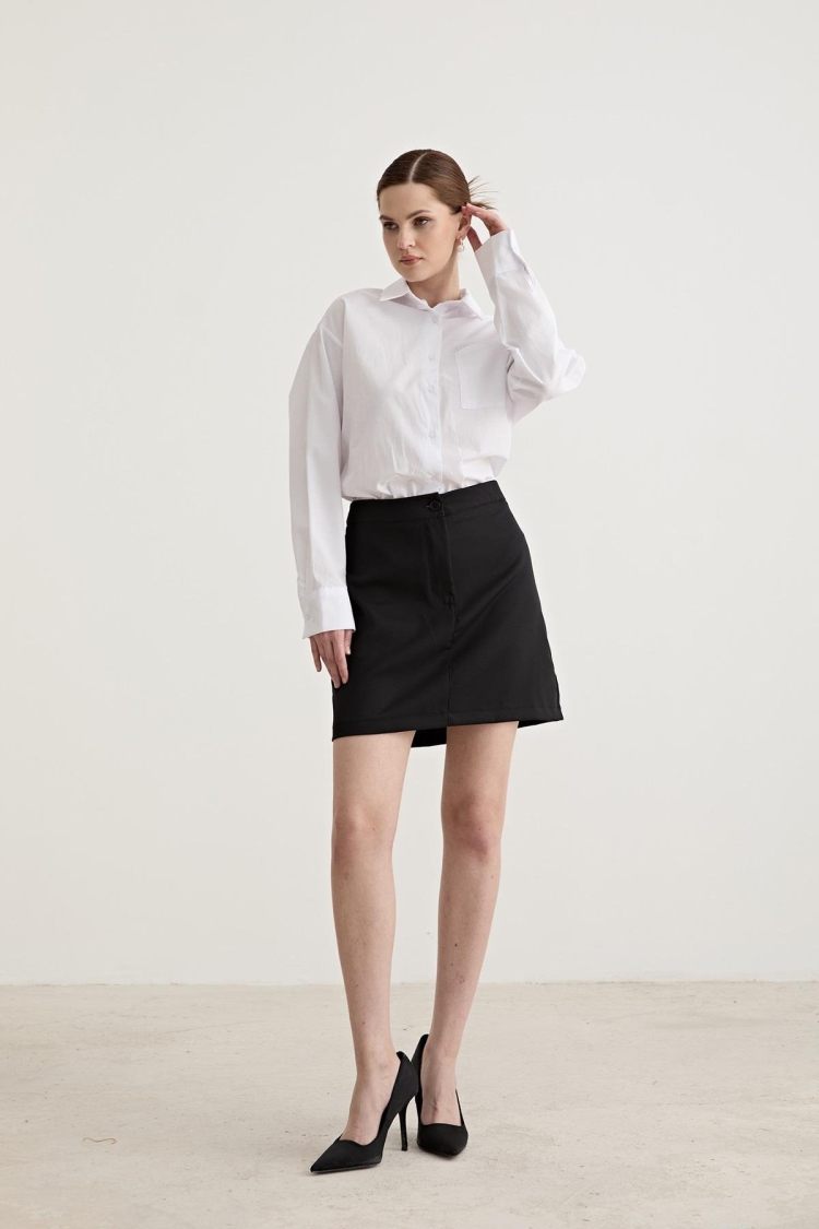 Shirt Detailed Dress White - Producer: Levure - Wholesale Women Clothes - TheBS Women