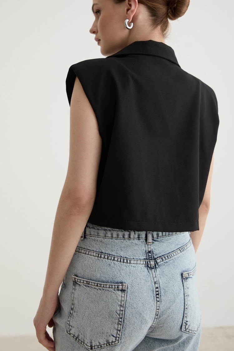 Vest With Shoulder Padding Detail - Producer: Levure - Wholesale Women Clothes - TheBS Women