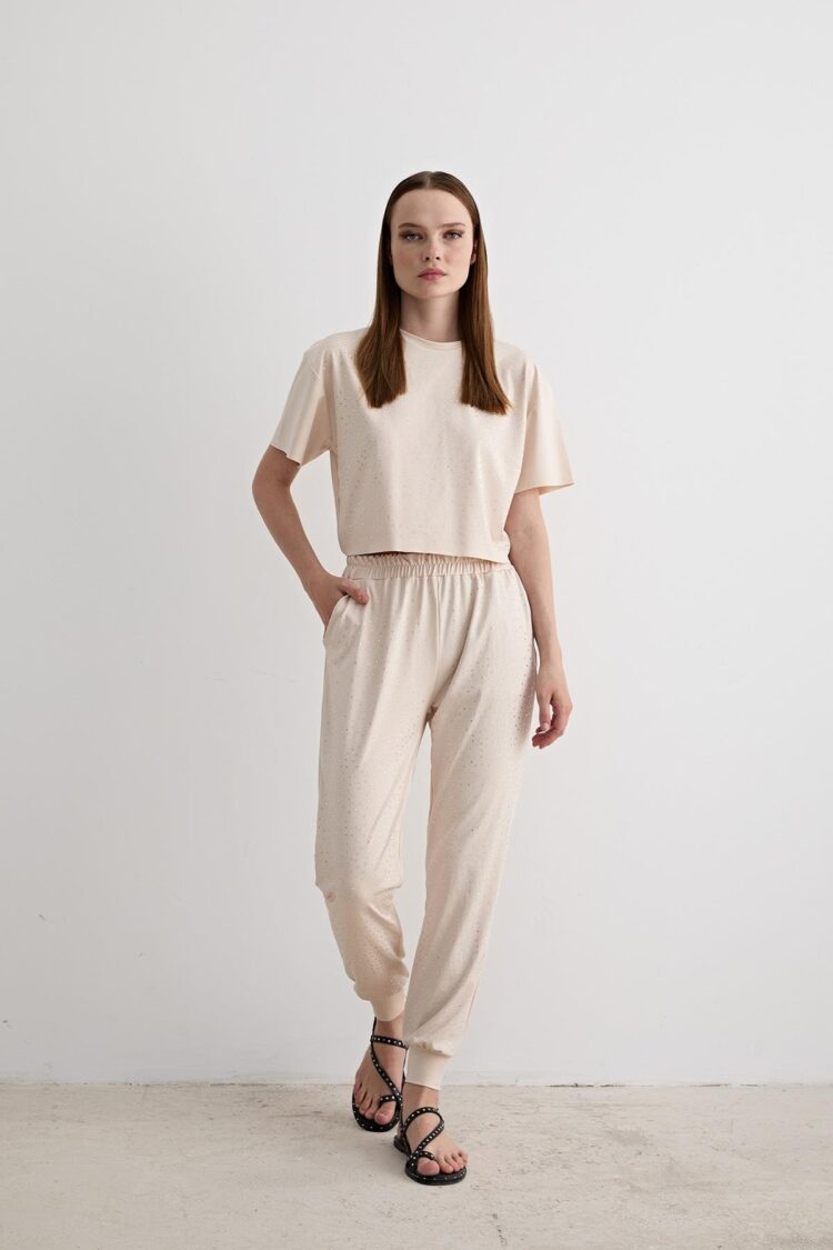 Detailed Short Sleeve Oversize T-shirt - Producer: Levure - Wholesale Women Clothes - TheBS Women