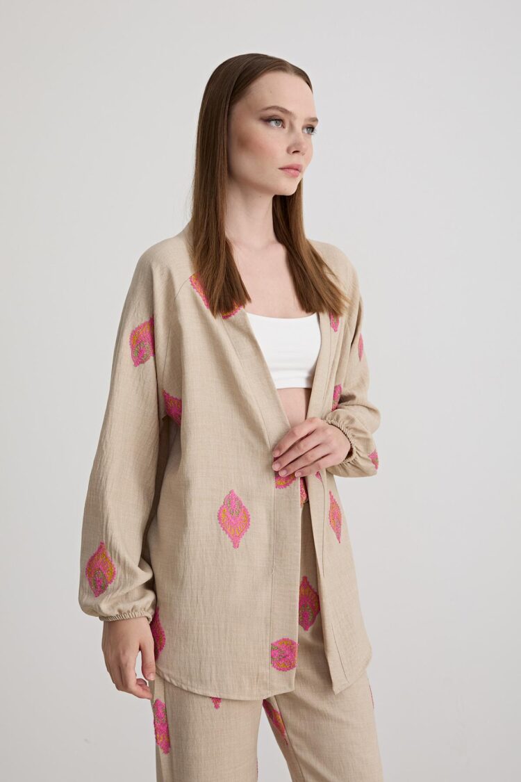 Paisley Patterned Linen Trousers - Producer: Levure - Wholesale Women Clothes - TheBS Women