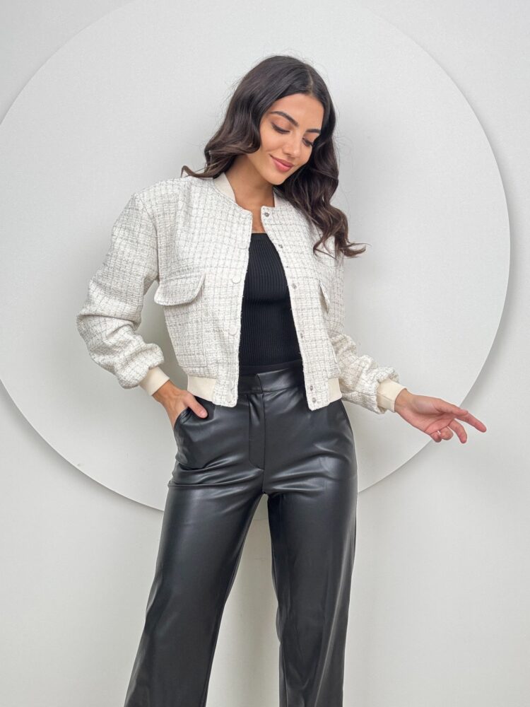 Silvery Bomber Jacket - Producer: Miss Janell - Wholesale Women Clothes - TheBS Women