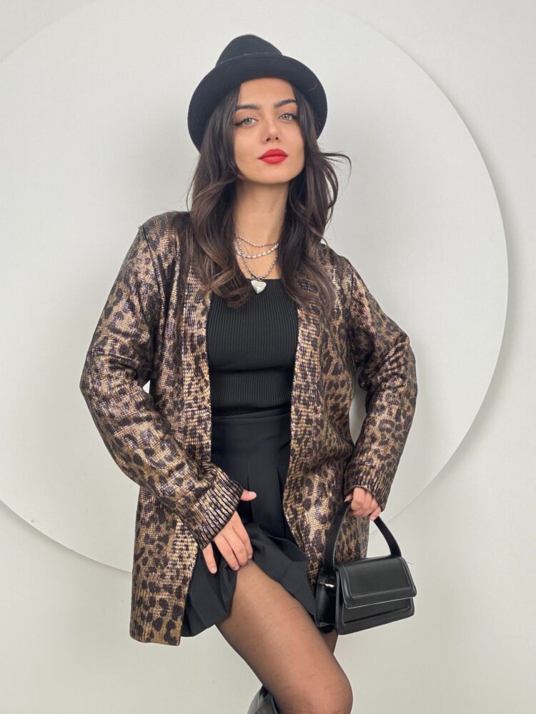 Bright Leopard Pattern Knitwear Cardigan - Multicolor - Producer: Miss Janell - Wholesale Women Clothes - TheBS Women