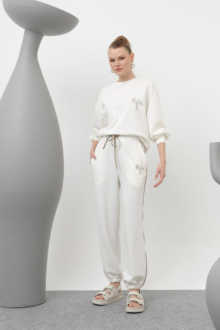 Swan Embroidered Tracksuit Set - Producer: SOUL - Wholesale Women Clothes - TheBS Women