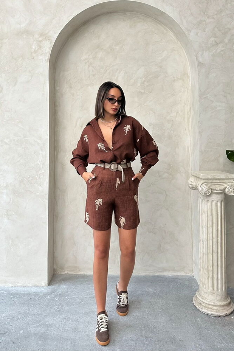 Embroidered Linen Shorts - Producer: Topshow - Wholesale Women Clothes - TheBS Women