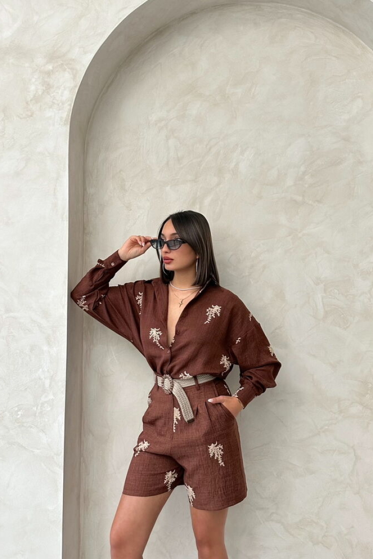 Embroidered Linen Shorts - Producer: Topshow - Wholesale Women Clothes - TheBS Women