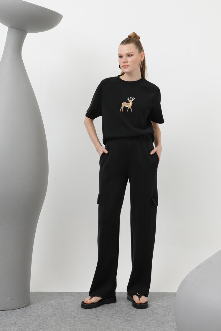 Women's Front Deer Embroidered Tshirt - Producer: SOUL - Wholesale Women Clothes - TheBS Women