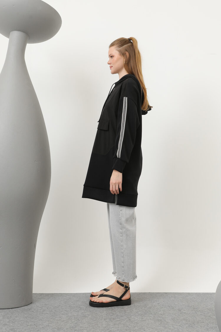 Women's Front Zipper Detailed Hooded Tunic - Producer: Puane - Wholesale Women Clothes - TheBS Women