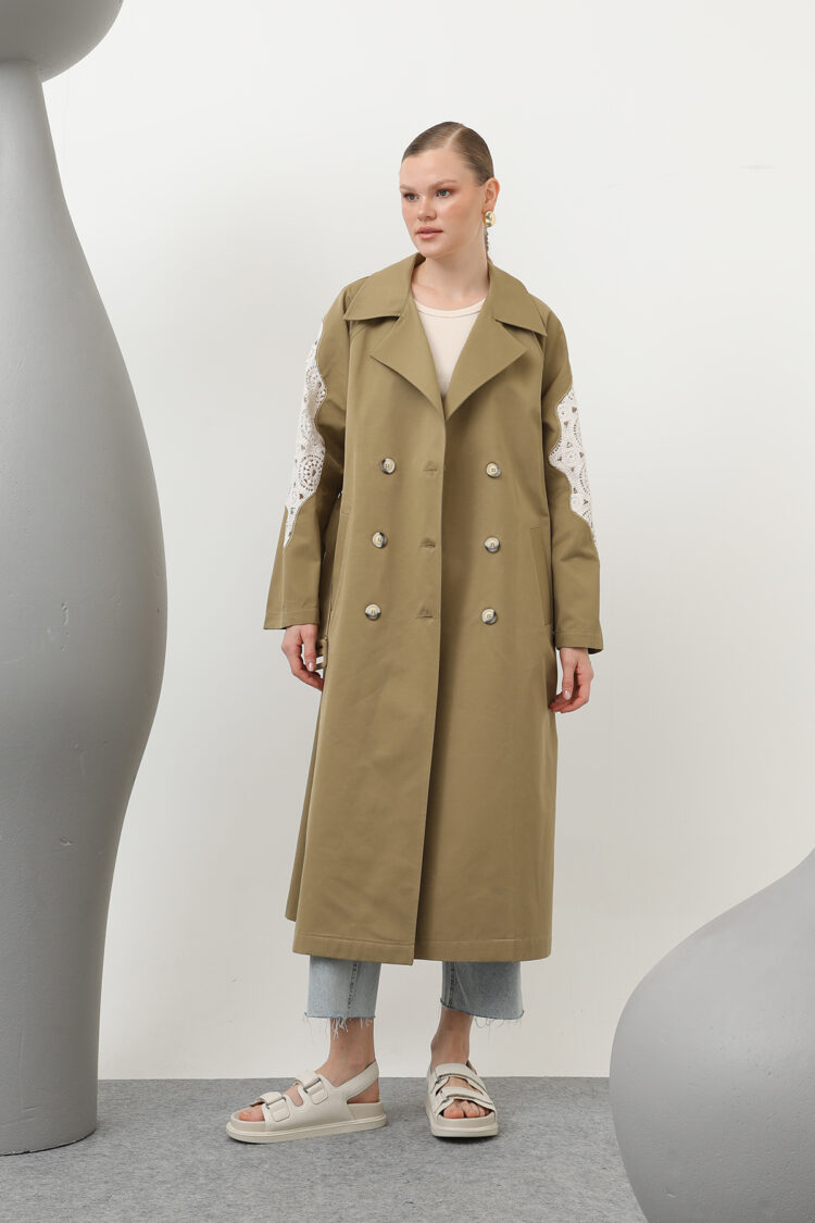 Lace Detailed Trench Coat - Producer: SOUL - Wholesale Women Clothes - TheBS Women