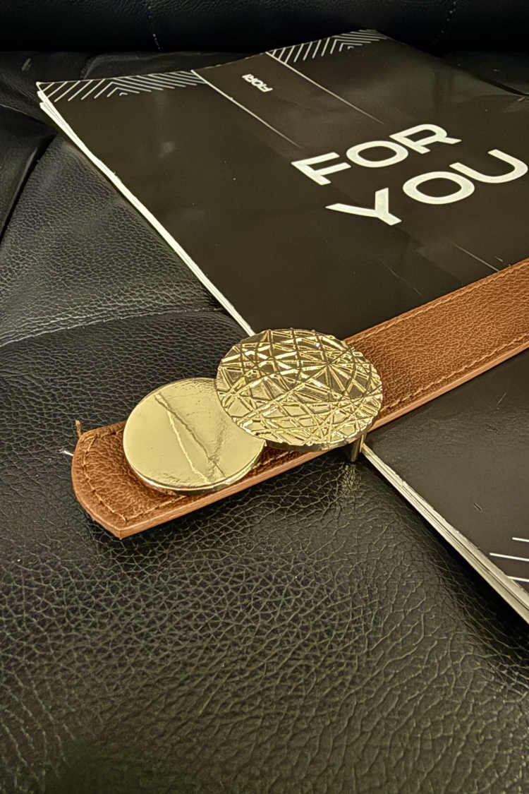 Fiori Round Gold Buckle Women's Belt - Producer: Fiori - Wholesale Women Clothes - TheBS Women